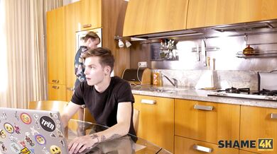 Experienced mature offers young guy tea and serves up herself for hot blowjob