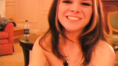 Brunette slub gives messy handjob with cum on tits