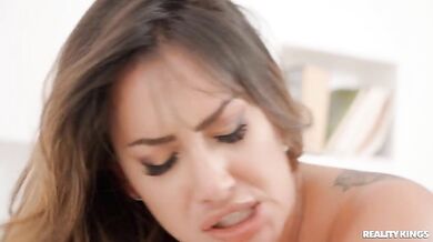 Big tits MILF fucks a young guy he cum on her so hard