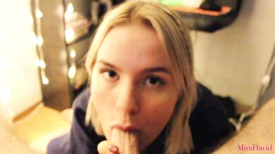 Amateur Teen Model Mira -  Incredible blowjob after shower and fuck