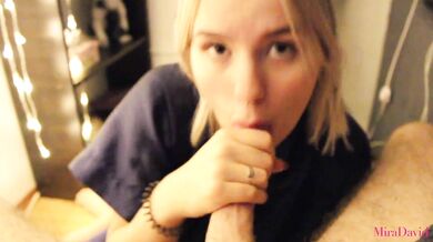 Amateur Teen Model Mira -  Incredible blowjob after shower and fuck