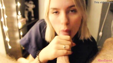 Amateur Teen Model Mira -  Incredible blowjob after shower and fuck