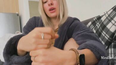 Amateur Teen Model Mira - hands on my dick - homemade handjob