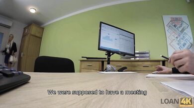 Sexy blonde fucked by guy for loan