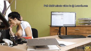 Guy fucks a  busty woman for a credit back