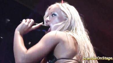 German striping and sex show on stage