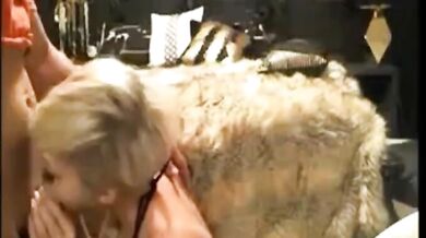 Beautiful big tits blonde sucks and rides her bf on webcam