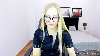 Belarus blonde shows cute little tits on webcam