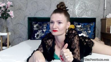 Sexy Big Tits Romanian amateur MILF poses on webcam