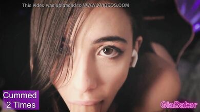 Sexy camgirl GiaBaker sucking a dildo in hot blowjob action