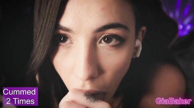 Sexy camgirl GiaBaker sucking a dildo in hot blowjob action