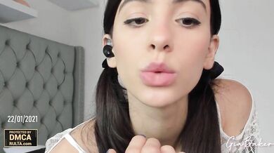 Cute Colombian camgirl Gia Baker in white lingerie