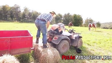 French Cowboy eats Ass Outdoors on Quad!