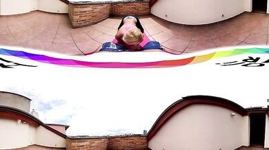 Pilates sex on the rooftop terrace