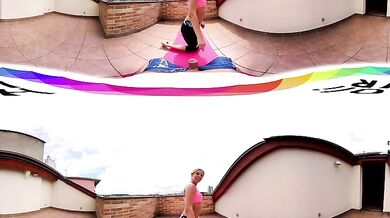 Pilates sex on the rooftop terrace
