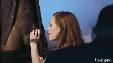 Redhead vixen fucks her black stud