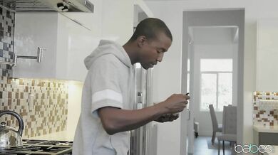 Blonde babe fucks her black stepbrother