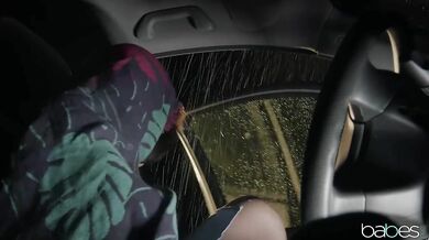 Striking raunchy babe gets her hairy pussy nailed during the storm