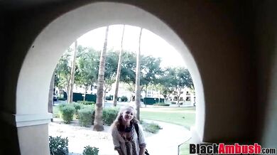 Pretty blonde Luna all excited for her casting hard interracial fuck