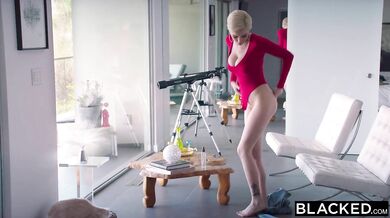 Voluptuous blonde Skye Blue got Blacked Hard
