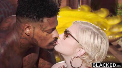 Voluptuous blonde Skye Blue got Blacked Hard