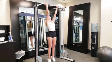 Blonde babe gets screwed after a workout