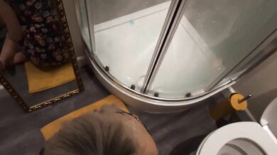 Blond Slut Sex in the Toilet at a Party Boyfriend Jealous