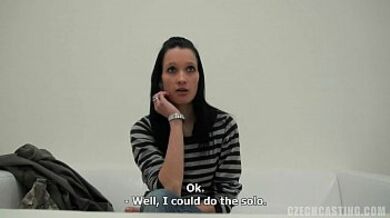 Brunette Petra Czech casting blowjob fucking