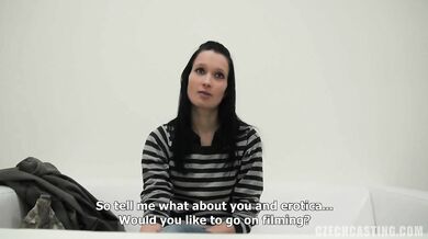 Brunette Petra Czech casting blowjob fucking