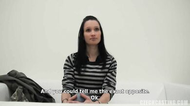 Brunette Petra Czech casting blowjob fucking