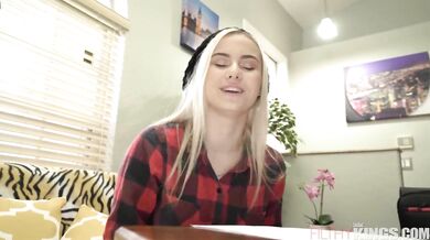 Hot little blonde teen Aria Banks in big cock fucking casting